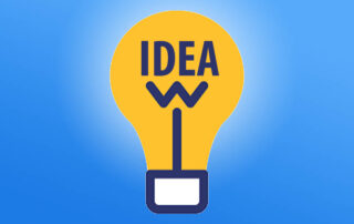 Light bulb glowing with IDEA word inside