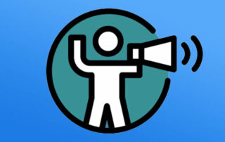 advocate icon featured image - figure with megaphone in circle